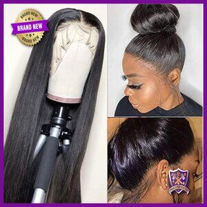 360 Full Lace Front Wig Human Hair 200 Density Pre Plucked 18 Inch